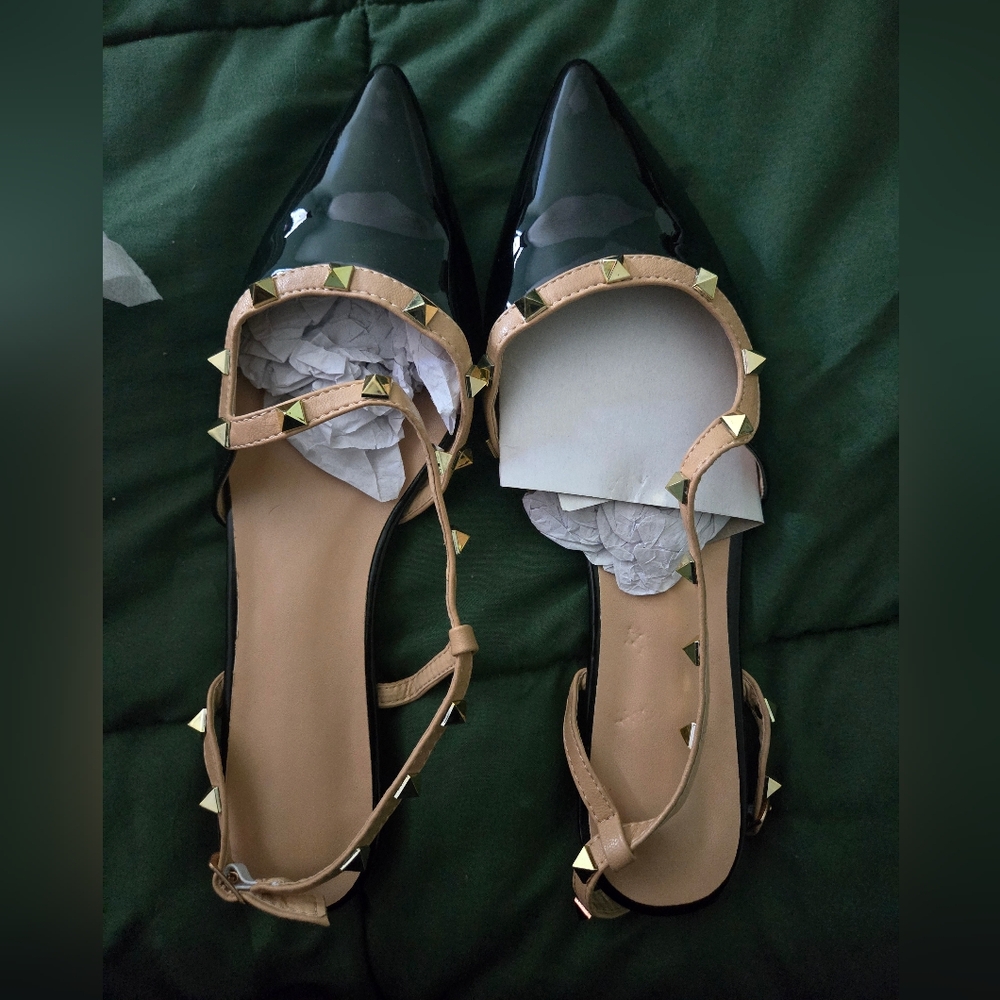 Black Pointed Toe Flats